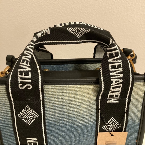 NWT Steve Madden Denim Bwebber Satchel Crossbody Handle Bag with Change Purse - Picture 13 of 16